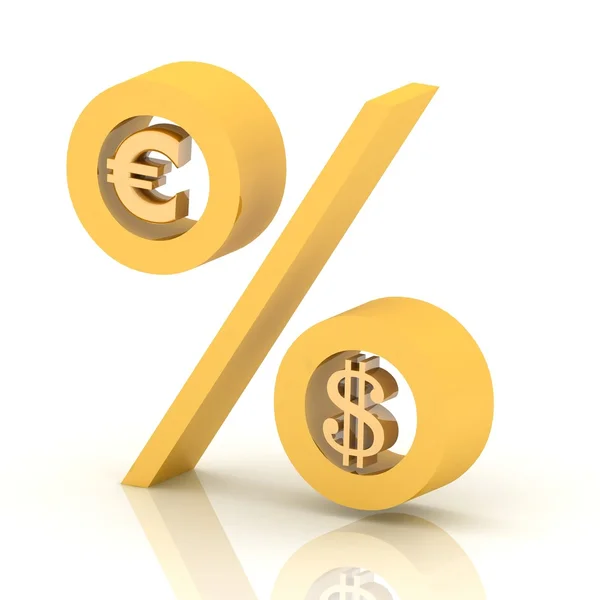 Percent of euro to dollar — Stock Photo, Image