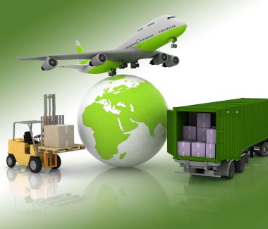 uçak bir küre ve kutuları ile otomatik yükleyici