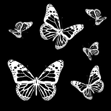 Silhouettes of butterflies clipart