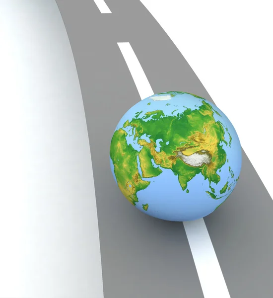 Earth on the road — Stock Photo, Image