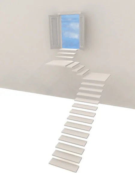 Stairway and door to heaven — Stock Photo, Image