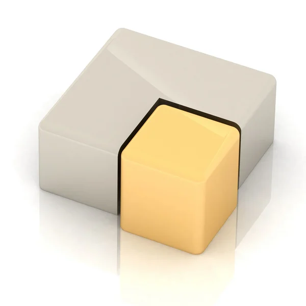 Cubic three-dimensional pie — Stock Photo, Image