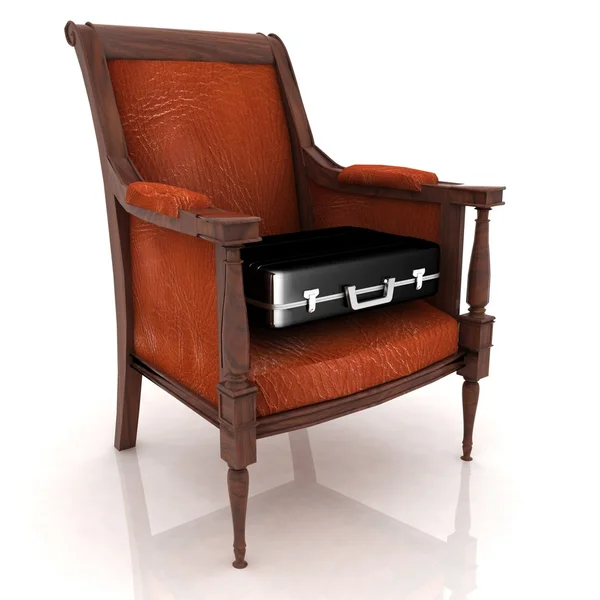Portföljer ligger i den dyra stolen — Stockfoto