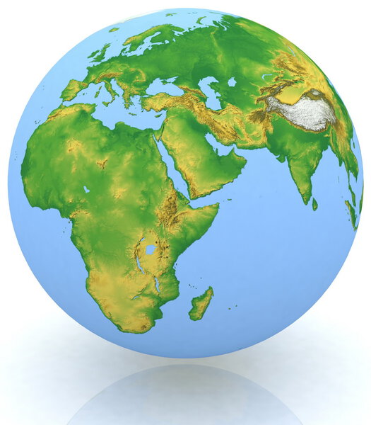 Earth globe on white background
