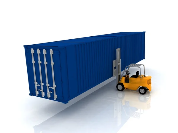 Loader lifts container — Stock Photo, Image