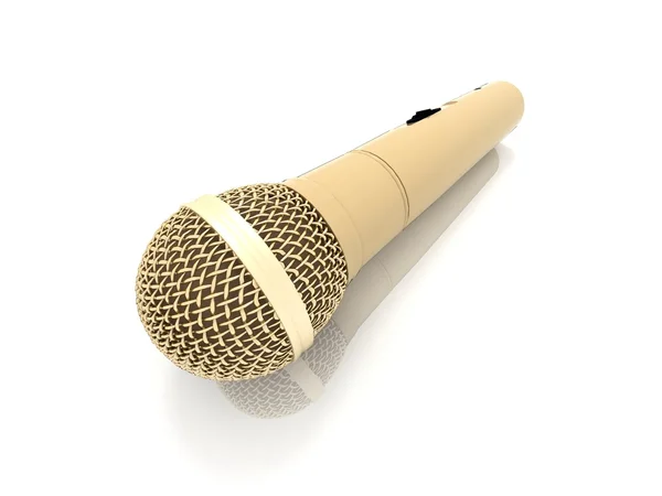 Microfone no fundo branco — Fotografia de Stock