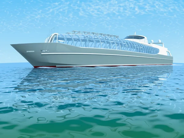 Luxusní bílá výletní loď — Stock fotografie