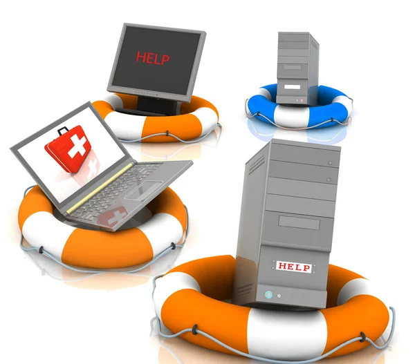 Salva-vidas para PC, monitor e laptop — Fotografia de Stock