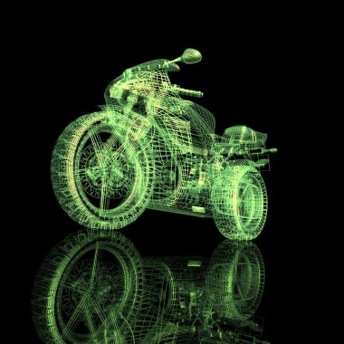 3d sport bike clipart