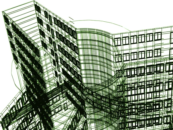 Architektur 3D-Konstruktion — Stockfoto