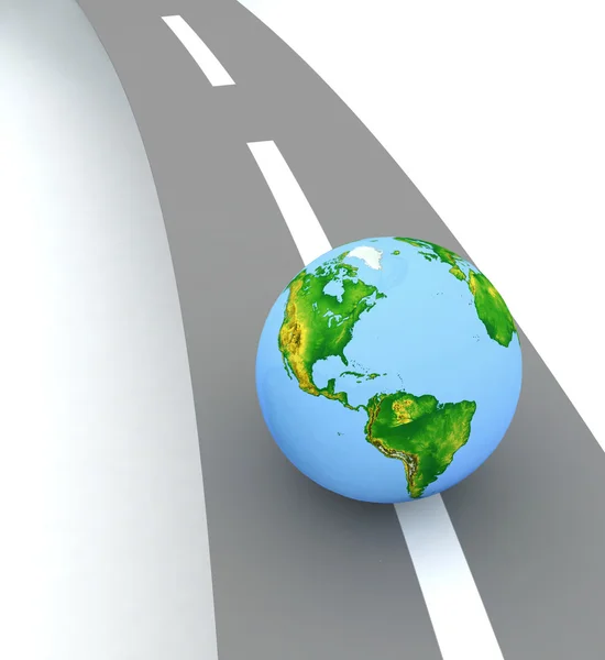 Earth on the road — Stock Photo, Image