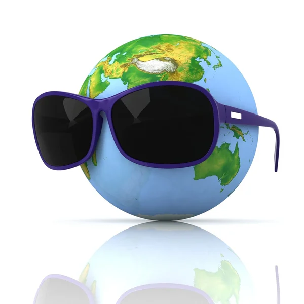 Globe je v tmavé brýle — Stock fotografie