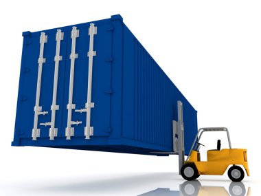 Loader lifts container clipart