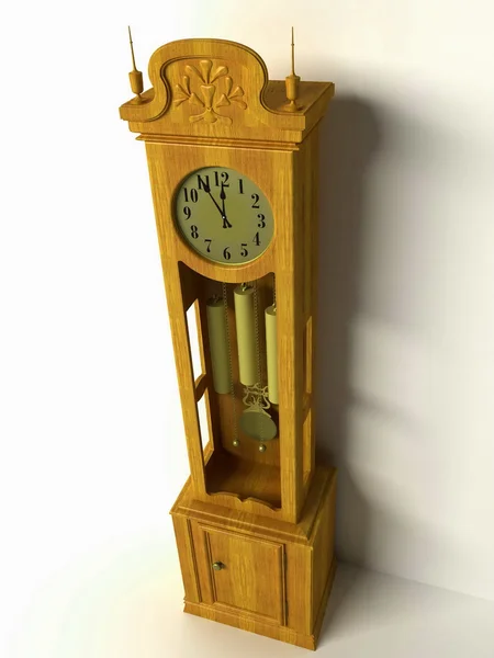 3D staré Podlahové hodiny, izolované na bílém pozadí — Stock fotografie