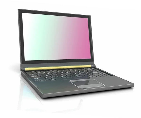 Laptop na bílém pozadí — Stock fotografie