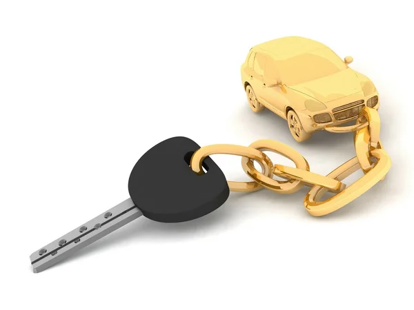 Car key on the white background — Stock Photo, Image