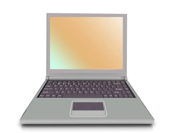 흰색 배경에 있는 노트북 — 스톡 사진