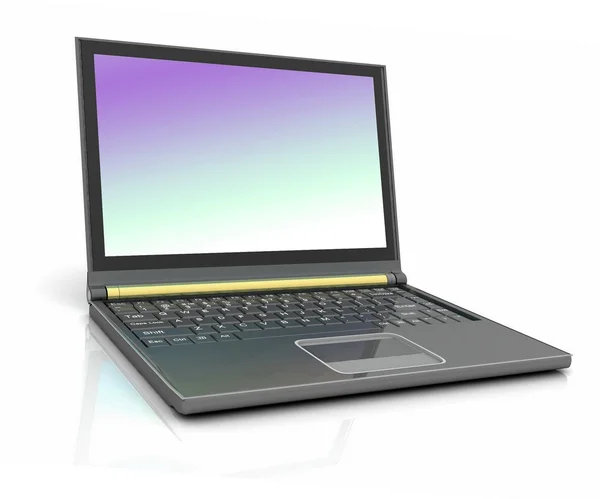 Computer portatile sullo sfondo bianco — Foto Stock