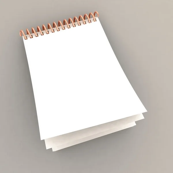 Obrazu 3d na białym tle notatnik — Zdjęcie stockowe