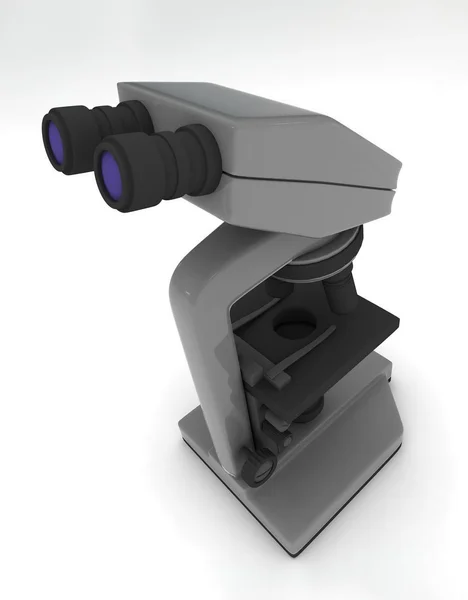 Mikroskop isoliert auf Weiß — Stockfoto