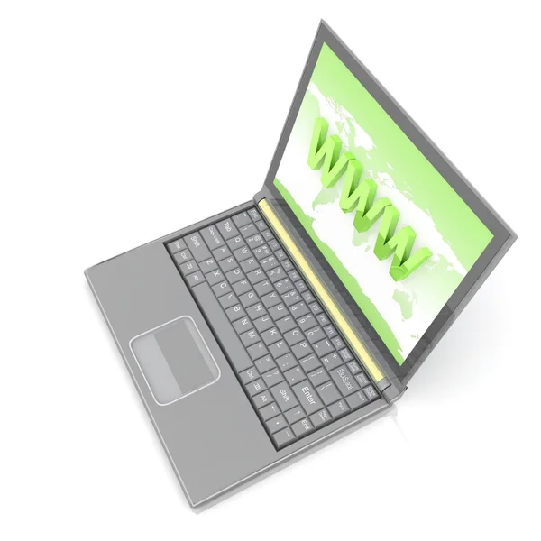 Современный ноутбук изолирован на белый — стоковое фото