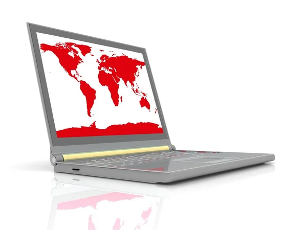 Moderne laptop geïsoleerd op wit — Stockfoto