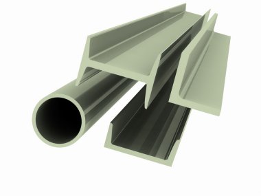 High technology background - steel profiles clipart