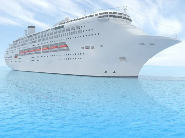 Luksusowy biały statek wycieczkowy — Zdjęcie stockowe