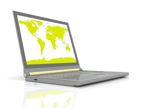 Laptop moderno isolado em branco — Fotografia de Stock