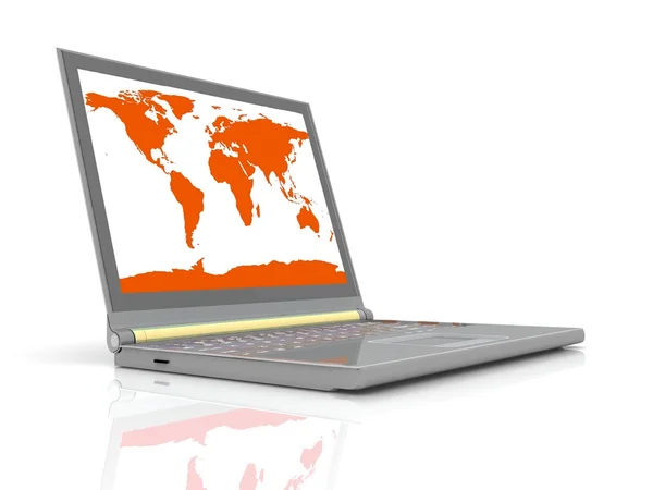 Moderne laptop geïsoleerd op wit — Stockfoto