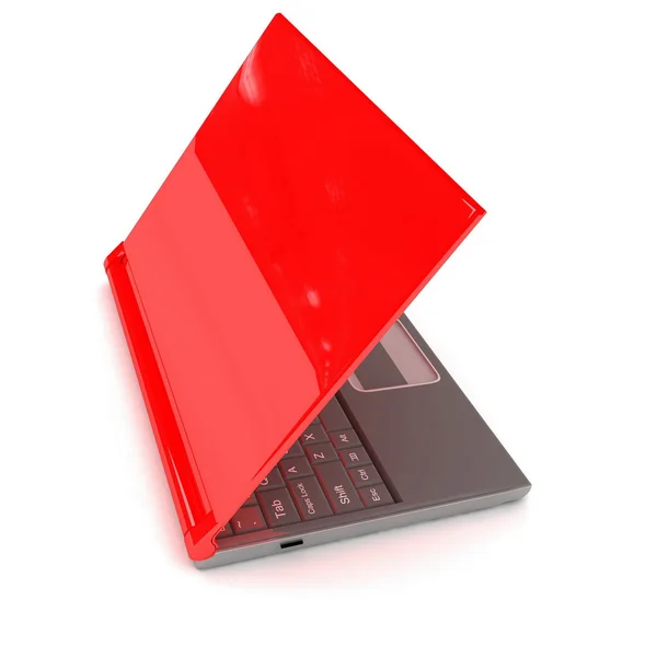 Kırmızı laptop — Stok fotoğraf