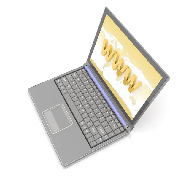 Moderner Laptop isoliert auf weiß — Stockfoto