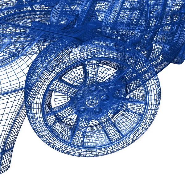 Closeup of wheels of machine on white background — Stock Photo, Image