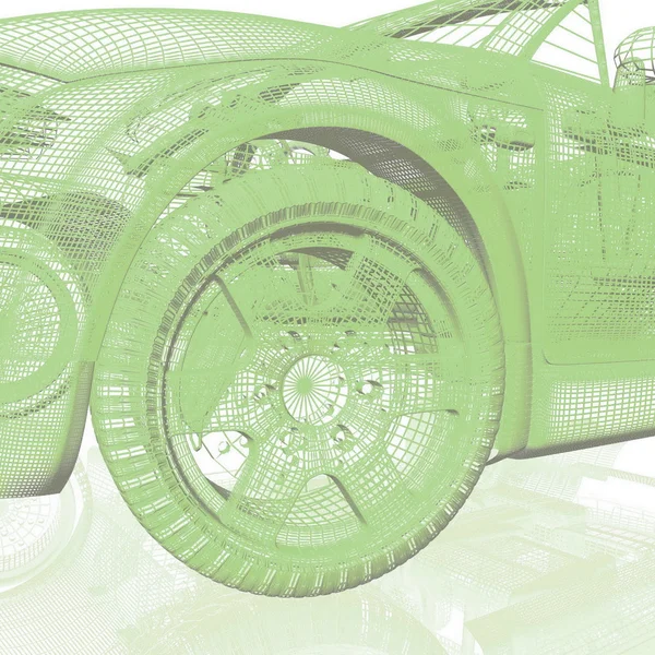 Крупный план колес машины на белом фоне — стоковое фото