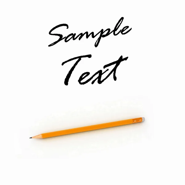 Bleistift und Text — Stockfoto