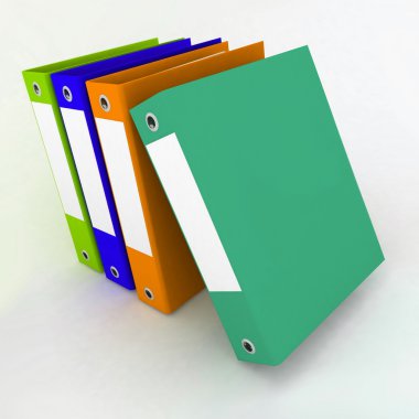 Isolated folders for papers on a white background