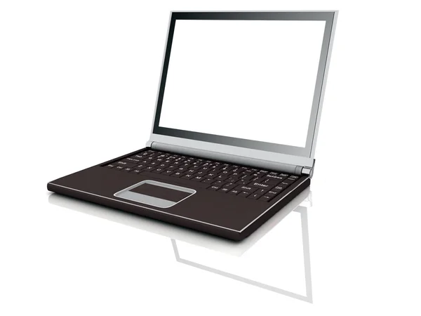 白色背景的笔记本电脑 — 图库照片