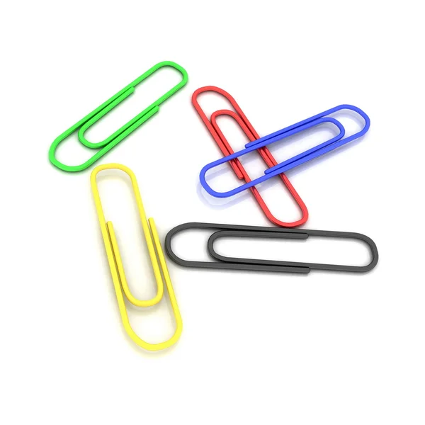 Color paper clips for a paper — Stock Photo, Image