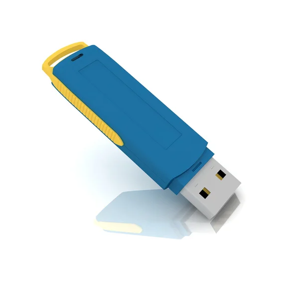 USB-накопитель изолирован на белом — стоковое фото