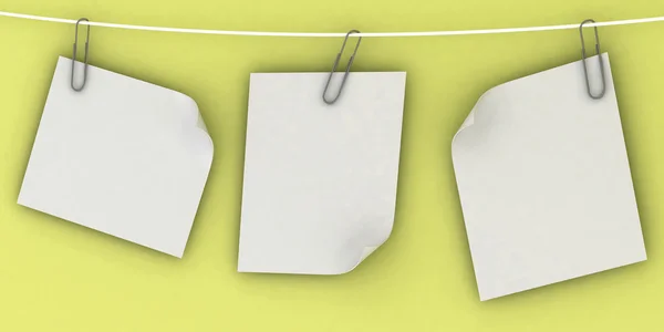 Paper are hanging in the row — Stock Photo, Image