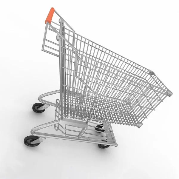 Carrinho de compras vazio isolado no fundo branco — Fotografia de Stock