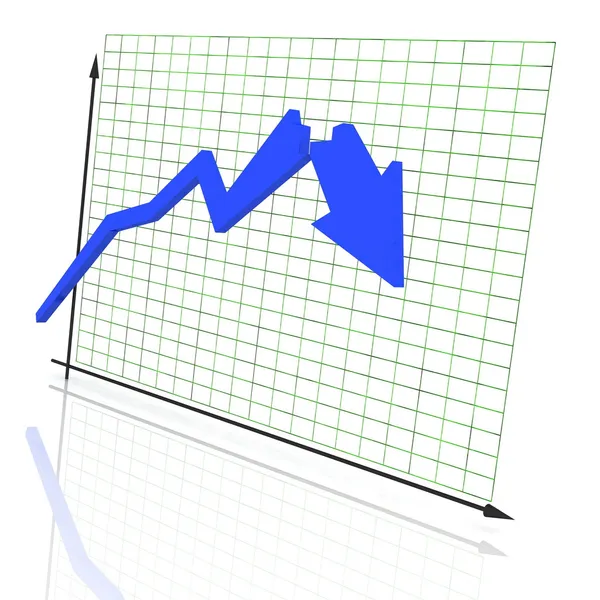 Krach niebieski wykres — Zdjęcie stockowe