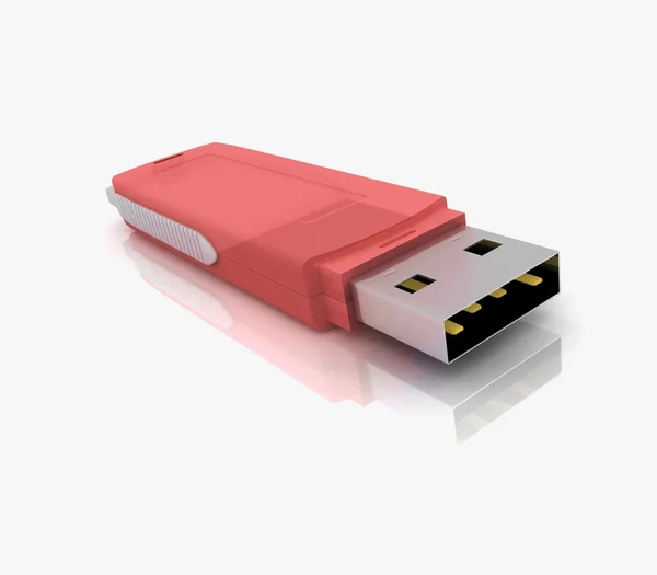 USB-накопитель изолирован на белом — стоковое фото