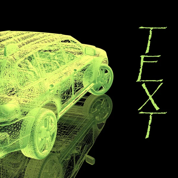3D autó modell, a szöveg — Stock Fotó