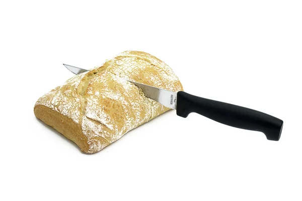 Pão e faca — Fotografia de Stock
