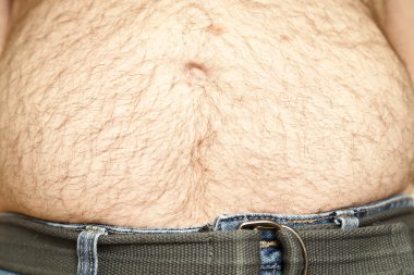 Fat hairy stomach clipart