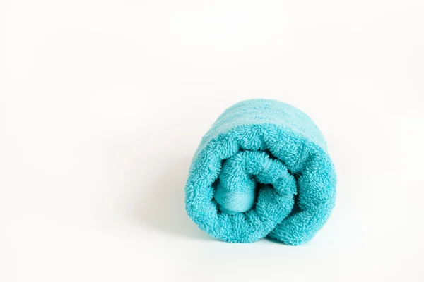 Zwinięte niebieski ręcznik — Zdjęcie stockowe