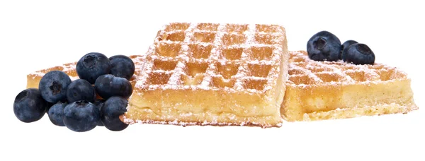 stock image Heap of waffles with blueberries (clipping paths)