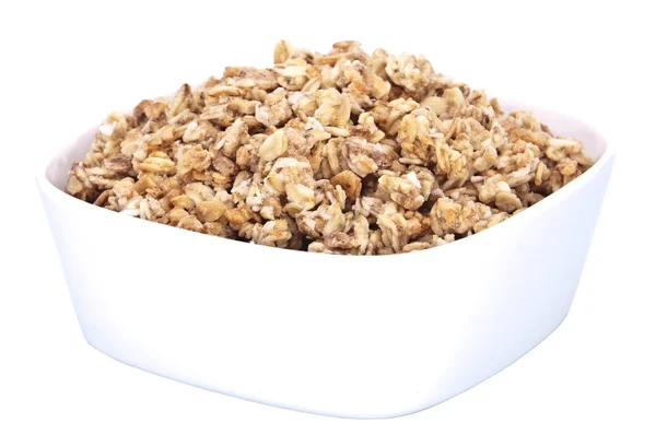 stock image Muesli in a bowl isolated on white background