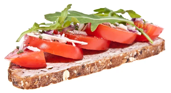 Pan de tomate vegetariano aislado en blanco —  Fotos de Stock